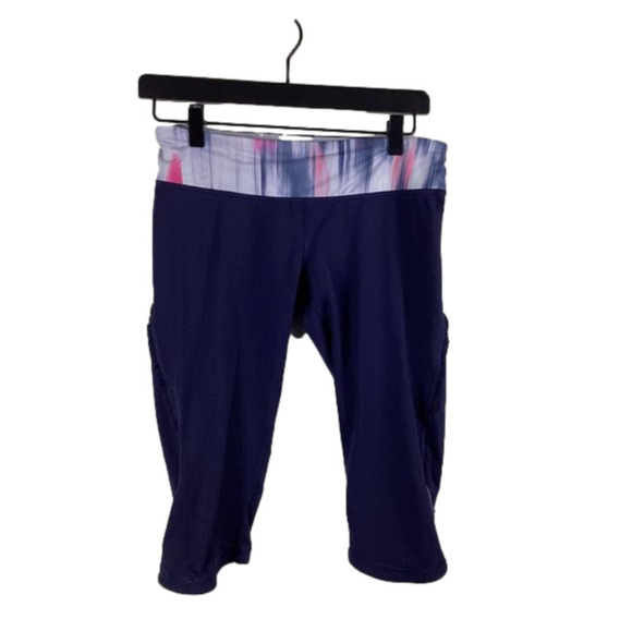 Lululemon Fast & Free Crop Leggings Size 8 Navy - Picture 8 of 12